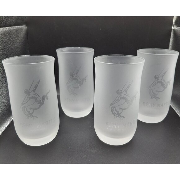Rémy Martin Fine Champagne Cognac Frosted Glasses Set Of 4 - Picture 1 of 7
